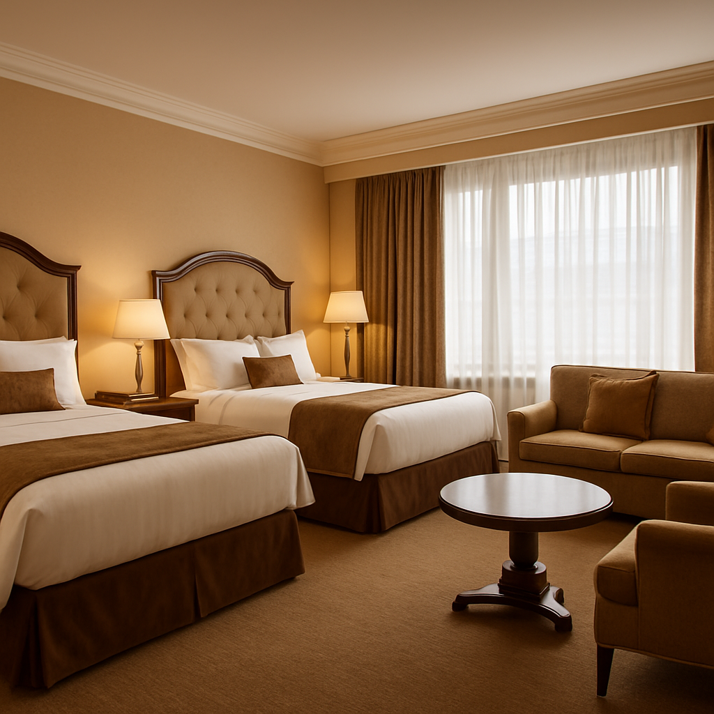 Family Suite at JP Park with multiple beds and seating area