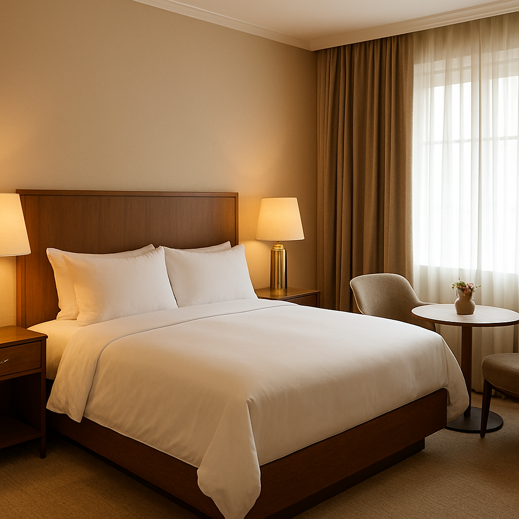 Mini Suite at JP Park with queen bed and seating area